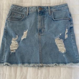Ripped jean skirt